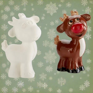 The Funky Teapot Paint your own Pottery item in the shape of a Cute Rudolph