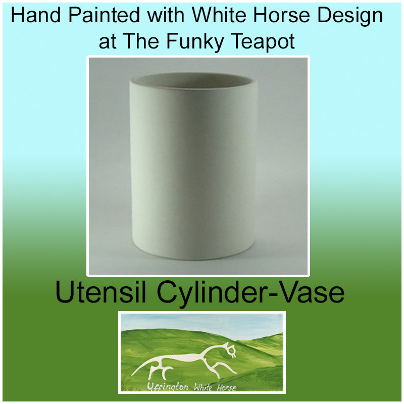 Hand Painted  Utensil Cylinder Vase
