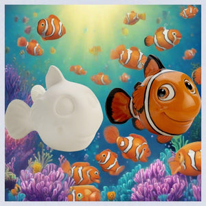 The Funky Teapot Paint your own Pottery item in the shape of a Cute Clown Fish