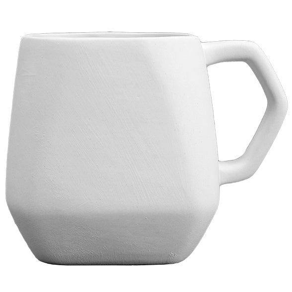 An image of a Faceted Mug for you to paint at The Funky Teapot